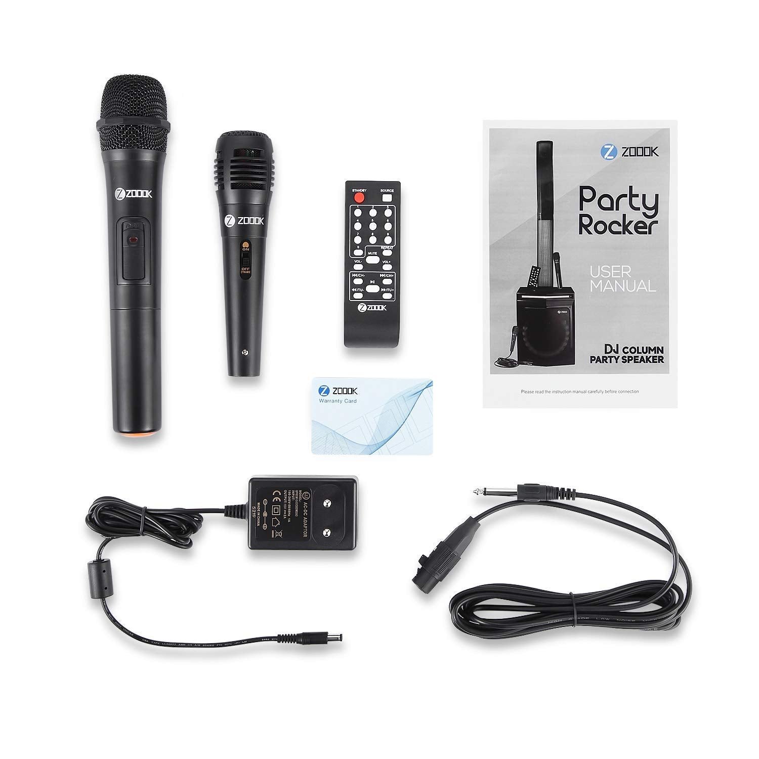 Zoook Party Rocker 100 Watts Bluetooth Party Speaker with Professional Class D Amplifier- 1 Wired & 1 Wireless Mic (Black) Zoook Party Rocker 100 Watts Bluetooth Party Speaker with Professional Class D Amplifier- 1 Wired & 1 Wireless Mic (Black)
