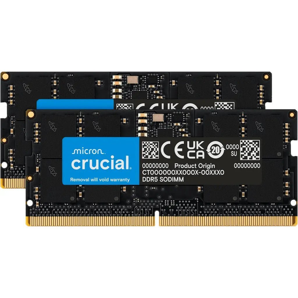 Crucial 32GB (2x16GB) DDR5 5600MHz CL46 SODIMM Laptop Memory Kit