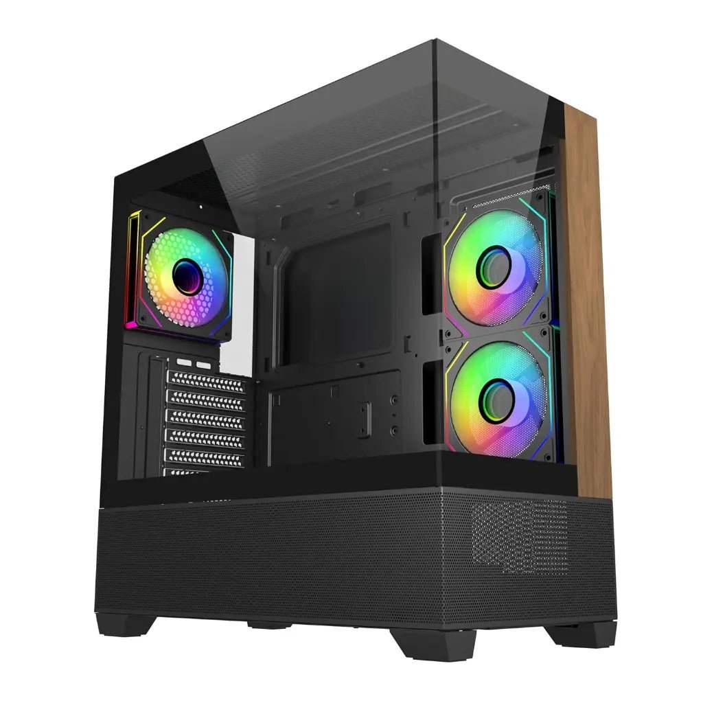 Cooler Master Elite 690 ARGB Mid-Tower PC Case with Real Wood Front Panel - Black Cooler Master Elite 690 ARGB Mid-Tower PC Case with Real Wood Front Panel - Black