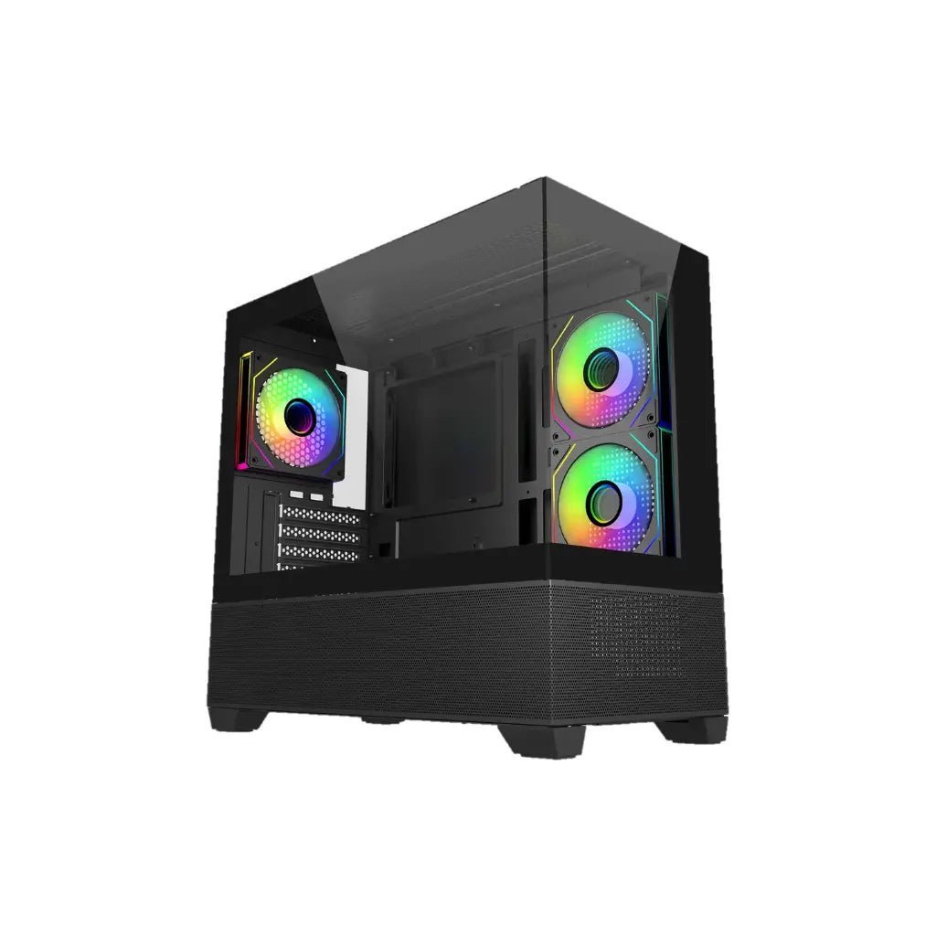 Cooler Master Elite 490 mATX Mid-Tower Computer Case with Dual Tempered Glass Panels - Black