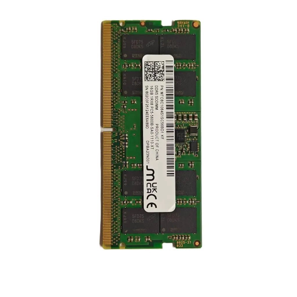 Micron 16GB DDR5 5600MHz CL46 262-Pin SODIMM Laptop Memory Module (Pulled)