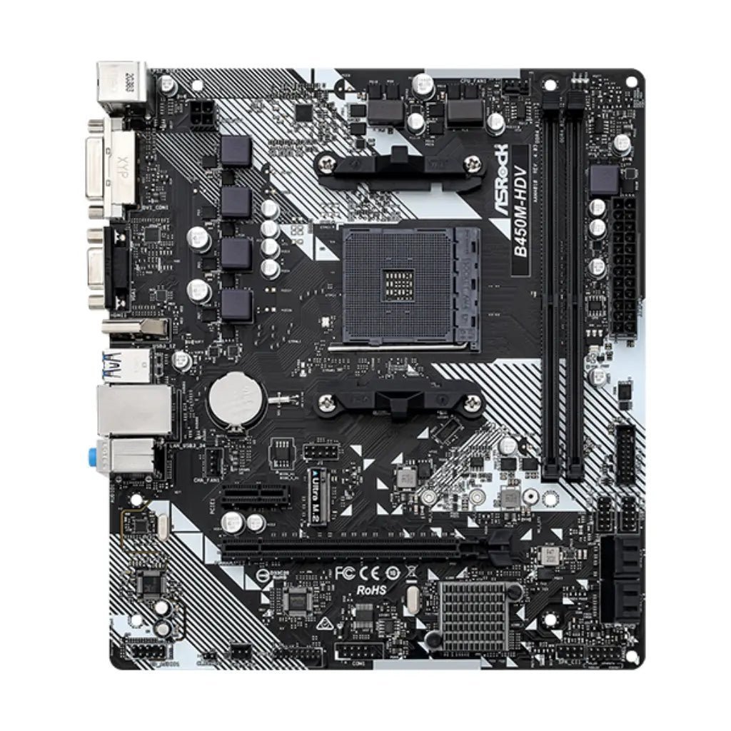 ASRock B450M-HDV R4.0 AMD B450 Socket AM4 DDR4 Micro ATX Motherboard ASRock B450M-HDV R4.0 AMD B450 Socket AM4 DDR4 Micro ATX Motherboard