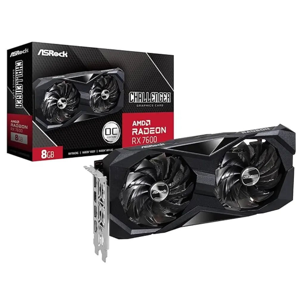 ASRock AMD Radeon RX 7600 Challenger 8GB GDDR6 Overclocked Graphics Card ASRock AMD Radeon RX 7600 Challenger 8GB GDDR6 Overclocked Graphics Card