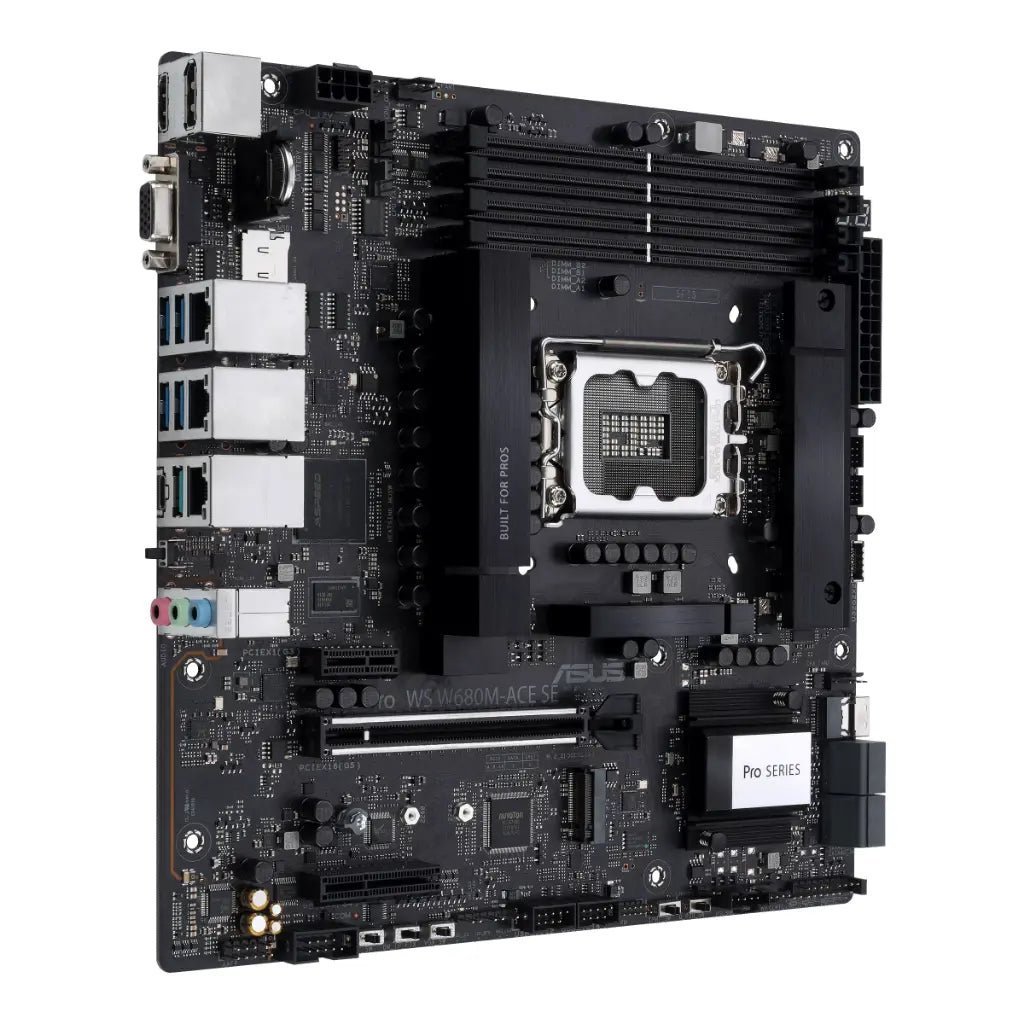 ASUS Pro WS W680M-ACE SE Intel W680 LGA1700 DDR5 Micro-ATX Workstation Motherboard with ECC Memory Support