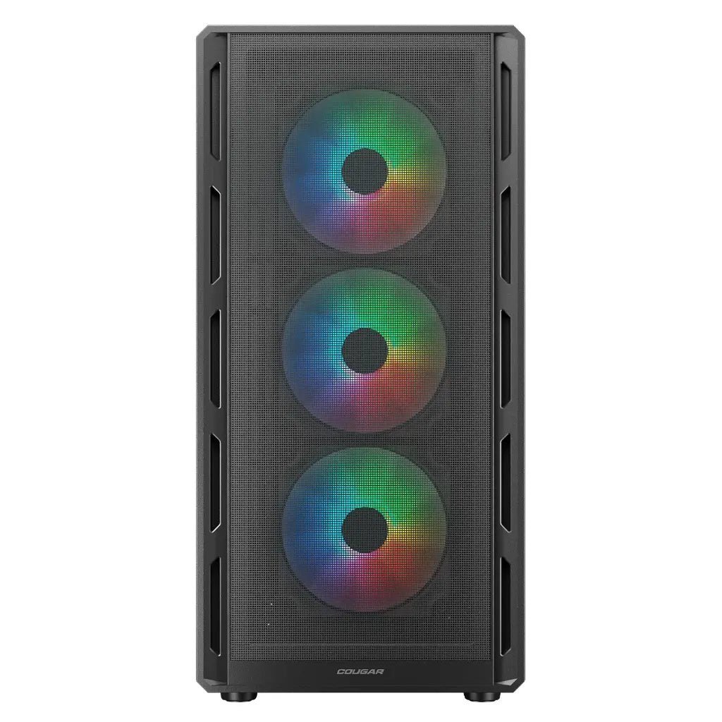 Cougar Airface Pure RGB Mid Tower ATX Computer Case - Compact Design with Ultra-Slim Ventilated Front Panel and 4 Pre-installed RGB Fans