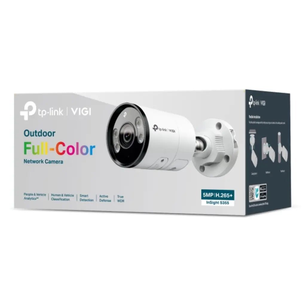 TP-Link VIGI InSight S355 5MP 4mm Outdoor Full-Color Bullet Network Security Camera with IP67 Weatherproofing and H.265+ Compression