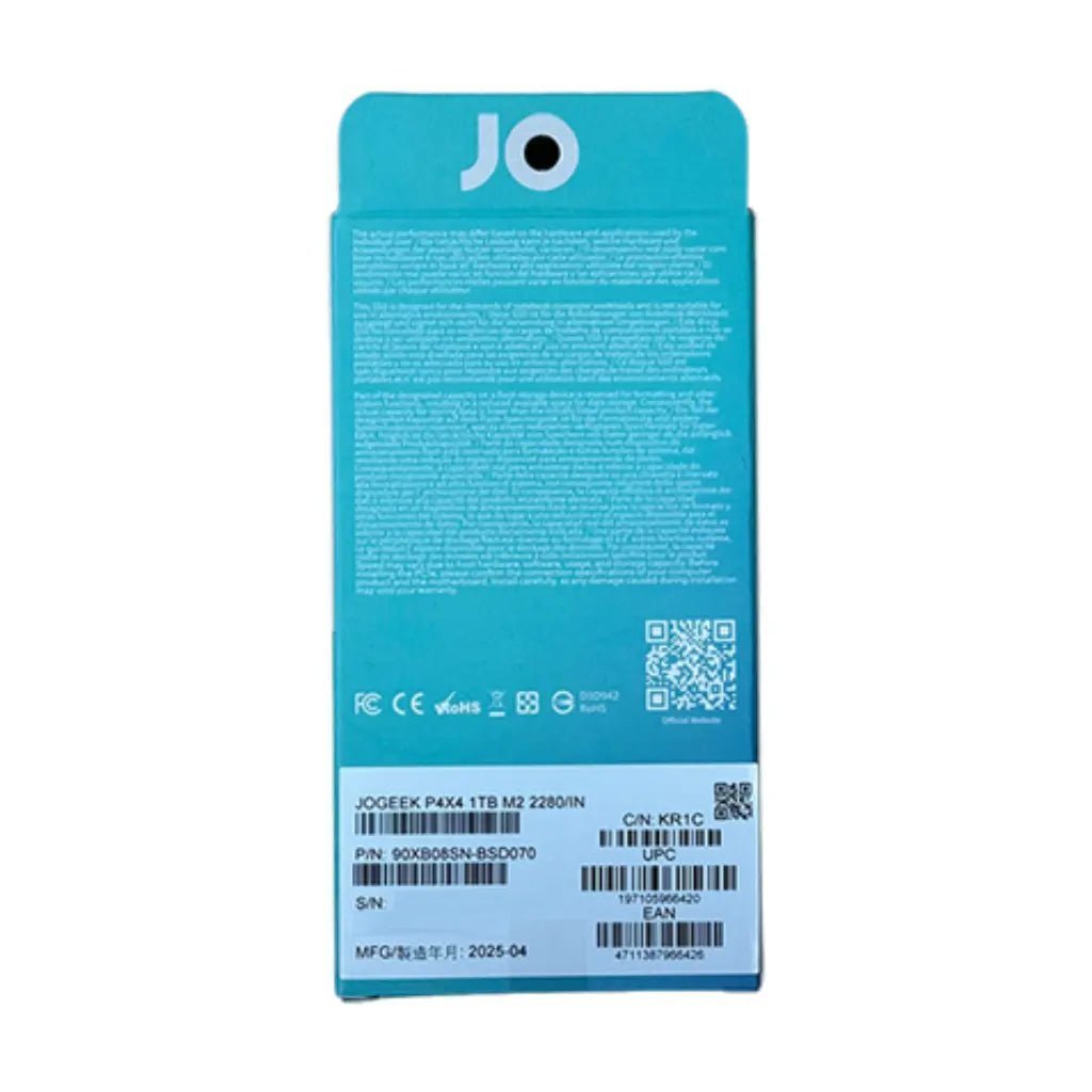 ASUS JOGEEK P4X4 1TB M.2 2280 NVMe PCIe Gen4 Internal Solid State Drive ASUS JOGEEK P4X4 1TB M.2 2280 NVMe PCIe Gen4 Internal Solid State Drive
