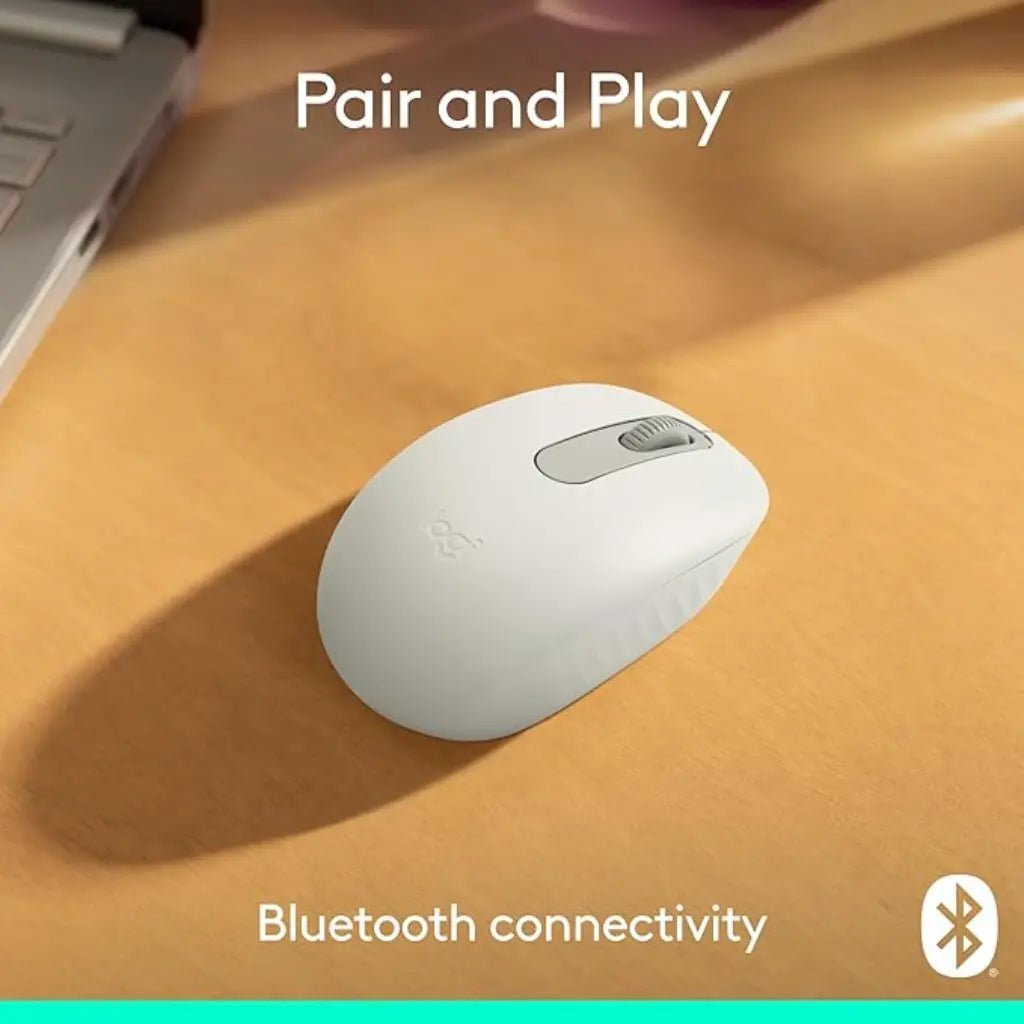 Logitech M196 Bluetooth Wireless Optical Mouse - Off White - Compact Ergonomic Design Logitech M196 Bluetooth Wireless Optical Mouse - Off White - Compact Ergonomic Design