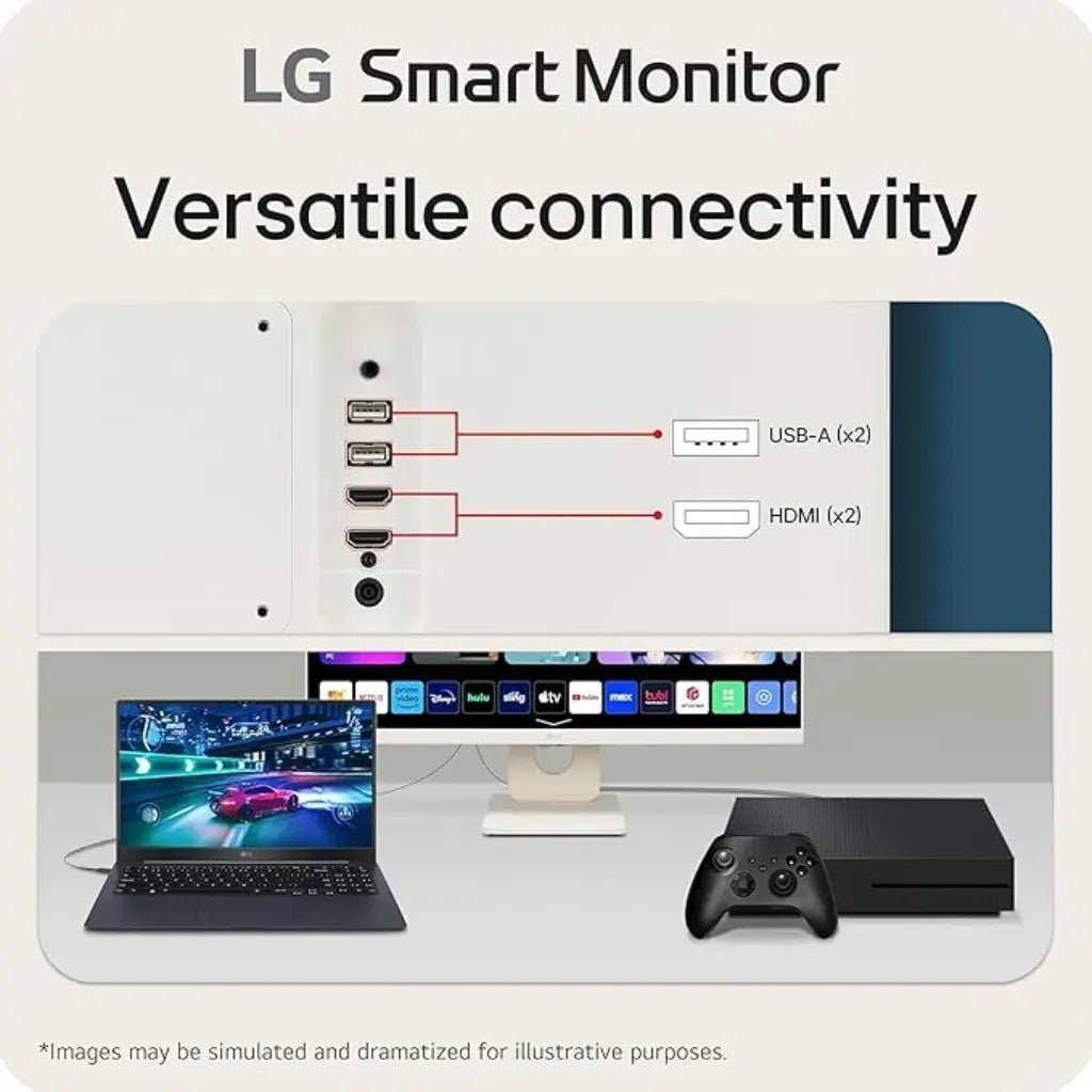 LG 25SR50F-W 24.5" Full HD IPS MyView Smart Monitor with webOS and Built-in Speakers