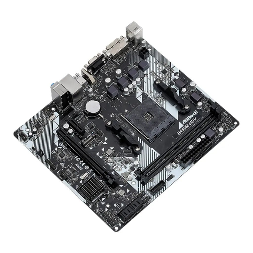 ASRock B450M-HDV R4.0 AMD B450 Socket AM4 DDR4 Micro ATX Motherboard ASRock B450M-HDV R4.0 AMD B450 Socket AM4 DDR4 Micro ATX Motherboard