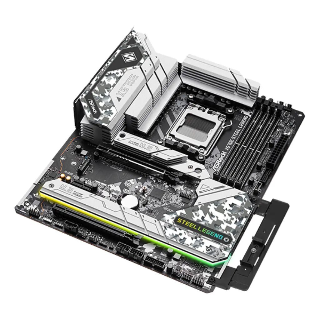 ASRock X670E Steel Legend Wi-Fi 6E AMD AM5 DDR5 ATX Motherboard with PCIe 5.0 Support ASRock X670E Steel Legend Wi-Fi 6E AMD AM5 DDR5 ATX Motherboard with PCIe 5.0 Support