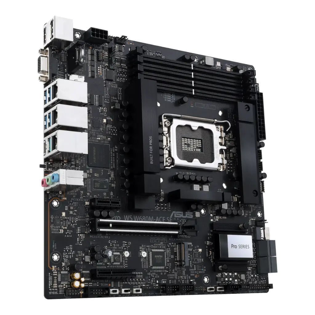 ASUS Pro WS W680M-ACE SE Intel W680 LGA1700 DDR5 Micro-ATX Workstation Motherboard with ECC Memory Support