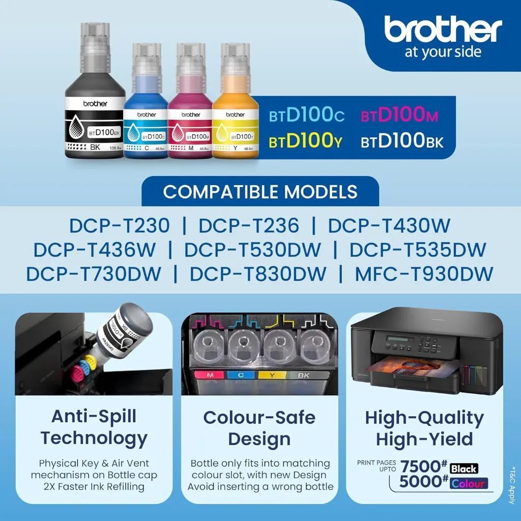 Brother BTD100M Magenta High Yield Ink Bottle - 5000 Page Capacity Brother BTD100M Magenta High Yield Ink Bottle - 5000 Page Capacity