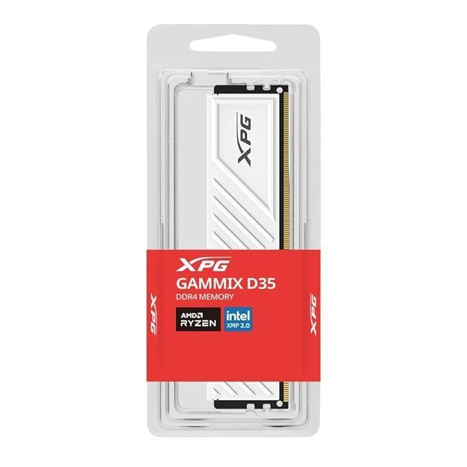 XPG GAMMIX D35 16GB (1x16GB) DDR4 3600MHz CL18 Desktop Gaming RAM - White
