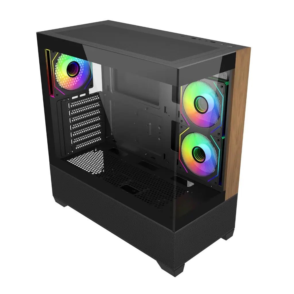 Cooler Master Elite 690 ARGB Mid-Tower PC Case with Real Wood Front Panel - Black Cooler Master Elite 690 ARGB Mid-Tower PC Case with Real Wood Front Panel - Black