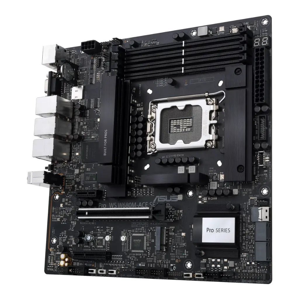 ASUS Pro WS W680M-ACE SE Intel W680 LGA1700 DDR5 Micro-ATX Workstation Motherboard with ECC Memory Support