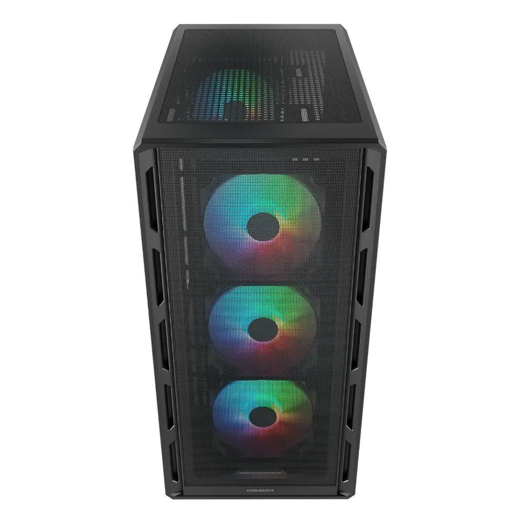 Cougar Airface Pure RGB Mid Tower ATX Computer Case - Compact Design with Ultra-Slim Ventilated Front Panel and 4 Pre-installed RGB Fans