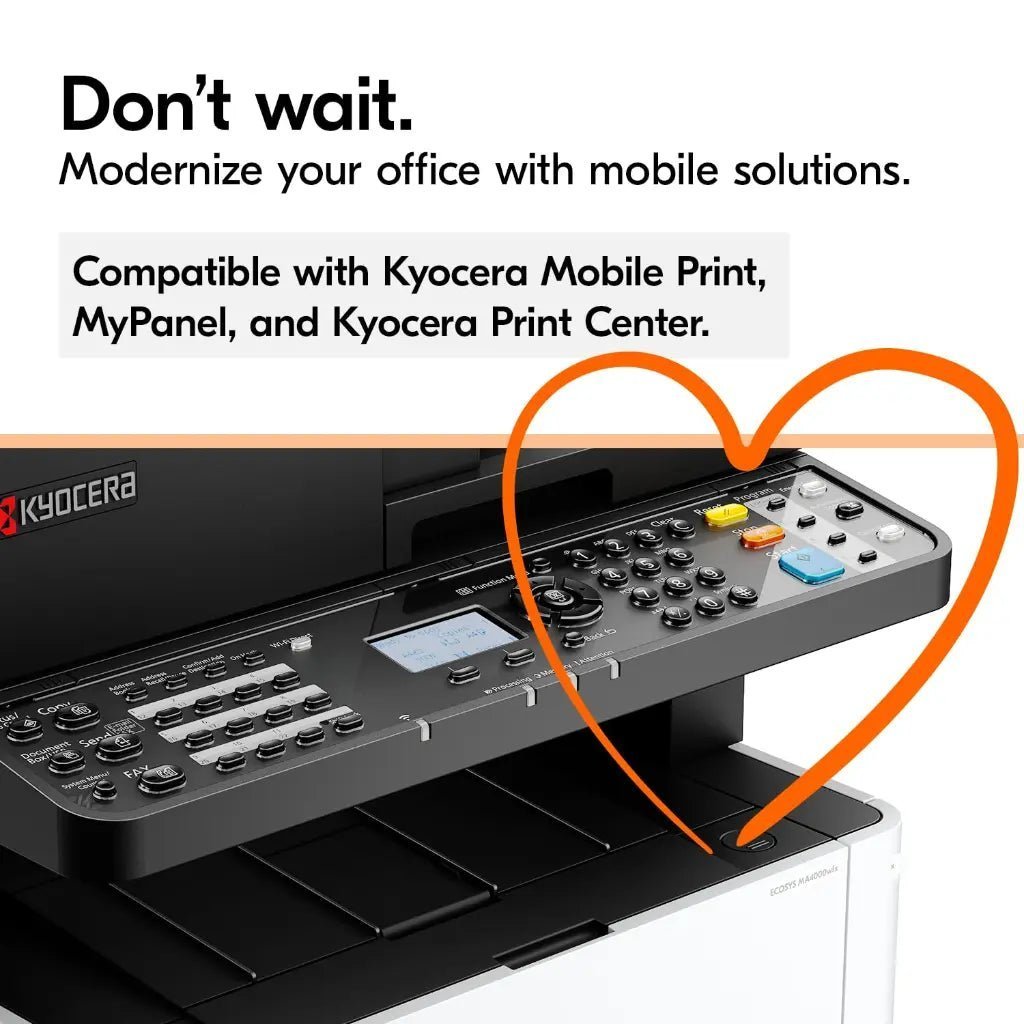 Kyocera ECOSYS MA4000X 42ppm Monochrome Laser Multifunction Printer with Duplex Printing and Network Connectivity