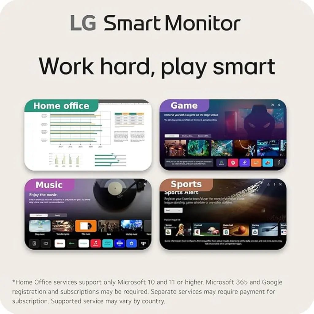 LG 25SR50F-W 24.5" Full HD IPS MyView Smart Monitor with webOS and Built-in Speakers