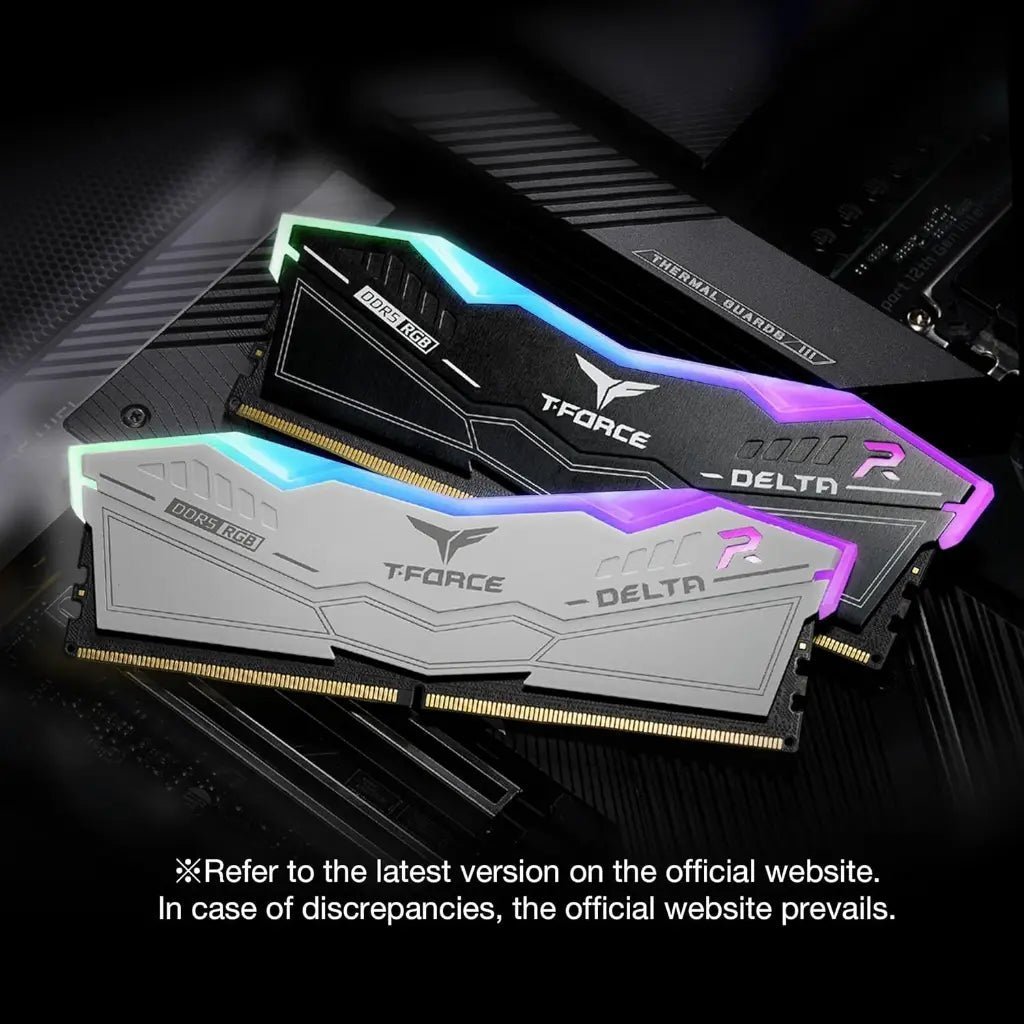 TeamGroup T-Force Delta RGB 32GB (2x16GB) DDR5 6000MHz CL38 Desktop Memory Kit - Black