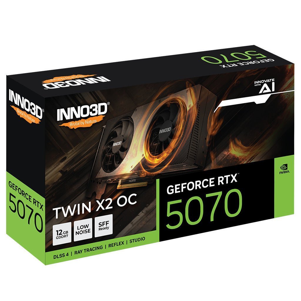 INNO3D NVIDIA GeForce RTX 5070 TWIN X2 OC 12GB GDDR7 Gaming Graphics Card - Black INNO3D NVIDIA GeForce RTX 5070 TWIN X2 OC 12GB GDDR7 Gaming Graphics Card - Black