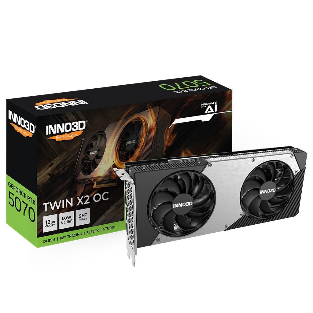 INNO3D NVIDIA GeForce RTX 5070 TWIN X2 OC 12GB GDDR7 Gaming Graphics Card - Black INNO3D NVIDIA GeForce RTX 5070 TWIN X2 OC 12GB GDDR7 Gaming Graphics Card - Black