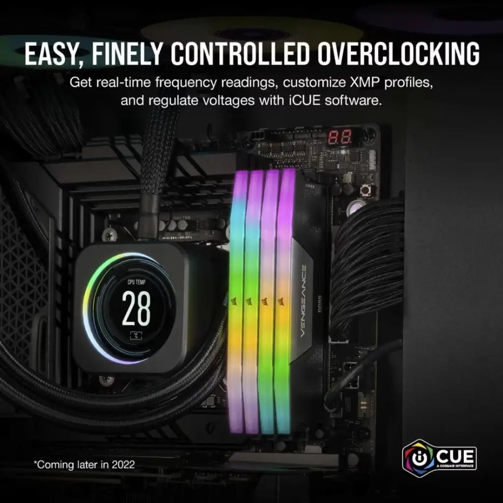 CORSAIR Vengeance RGB 96GB (2x48GB) DDR5 5200MHz CL38 Desktop Memory Kit - Black High-Performance RAM