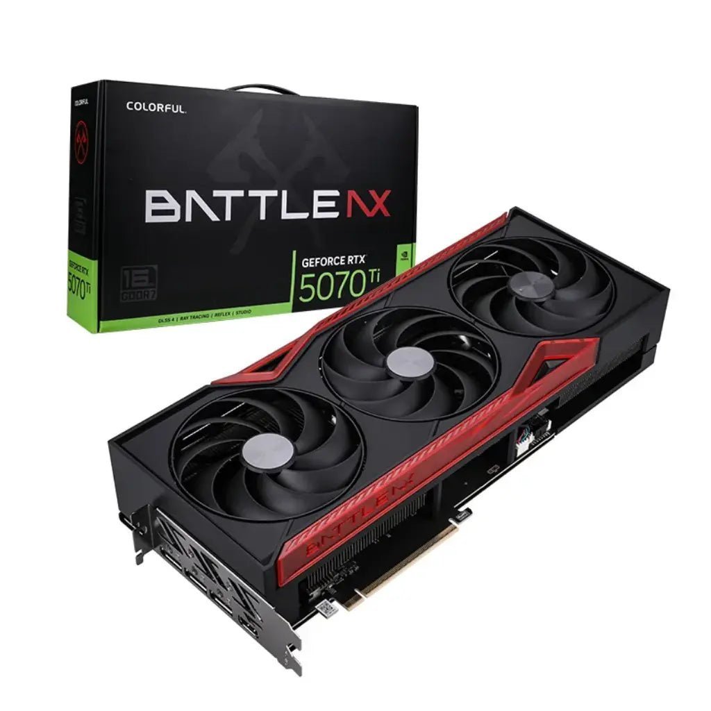 Colorful GeForce RTX 5070 Ti NB EX 16GB Axe Cooling Graphics Card - Red and Black Edition