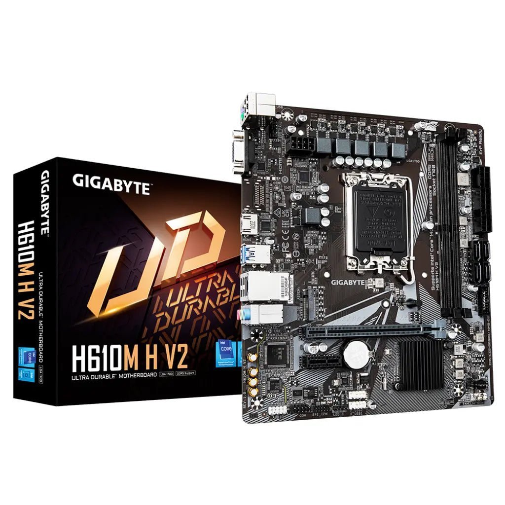 Gigabyte H610M H V2 Intel H610 LGA1700 DDR5 Micro-ATX Motherboard for 12th/13th/14th Gen Intel Core Processors
