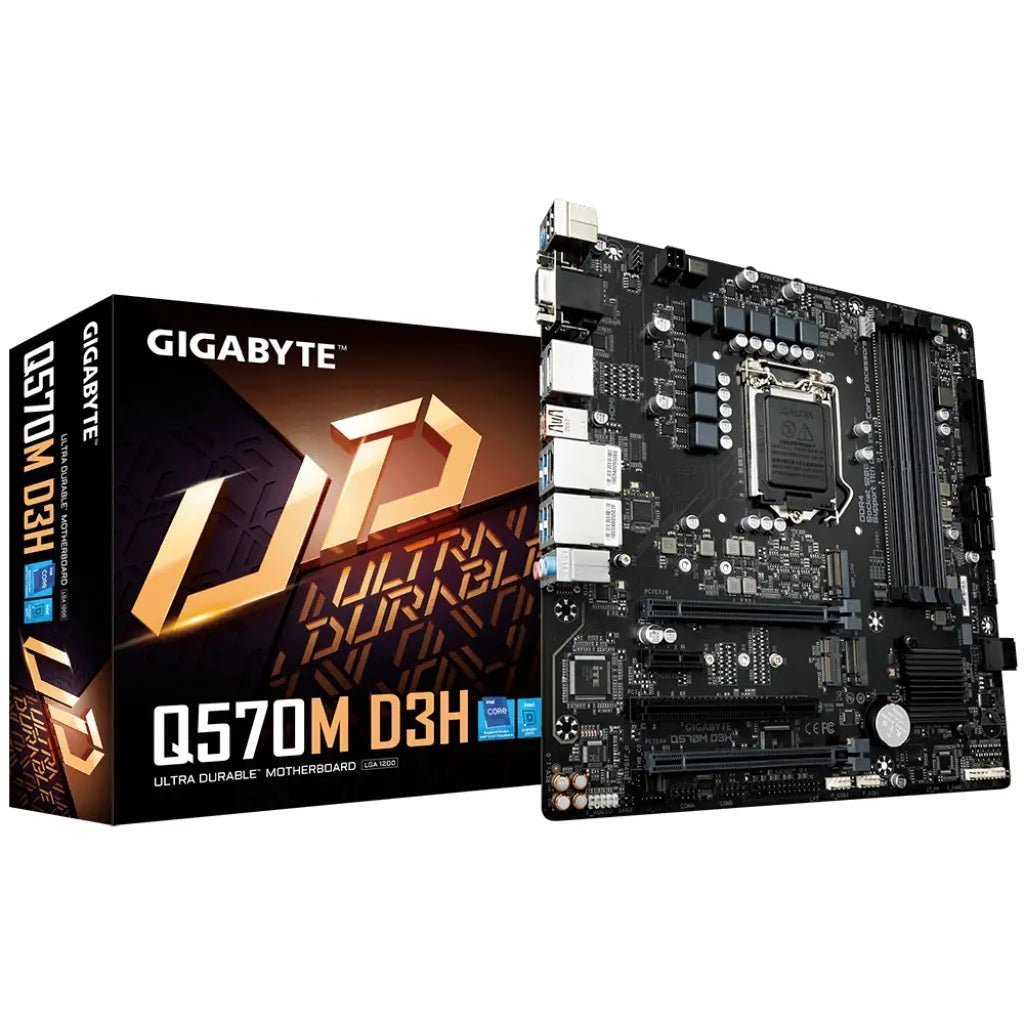 Gigabyte Q570M D3H Intel Q570 Chipset LGA1200 Socket DDR4 Micro-ATX Business Motherboard Gigabyte Q570M D3H Intel Q570 Chipset LGA1200 Socket DDR4 Micro-ATX Business Motherboard