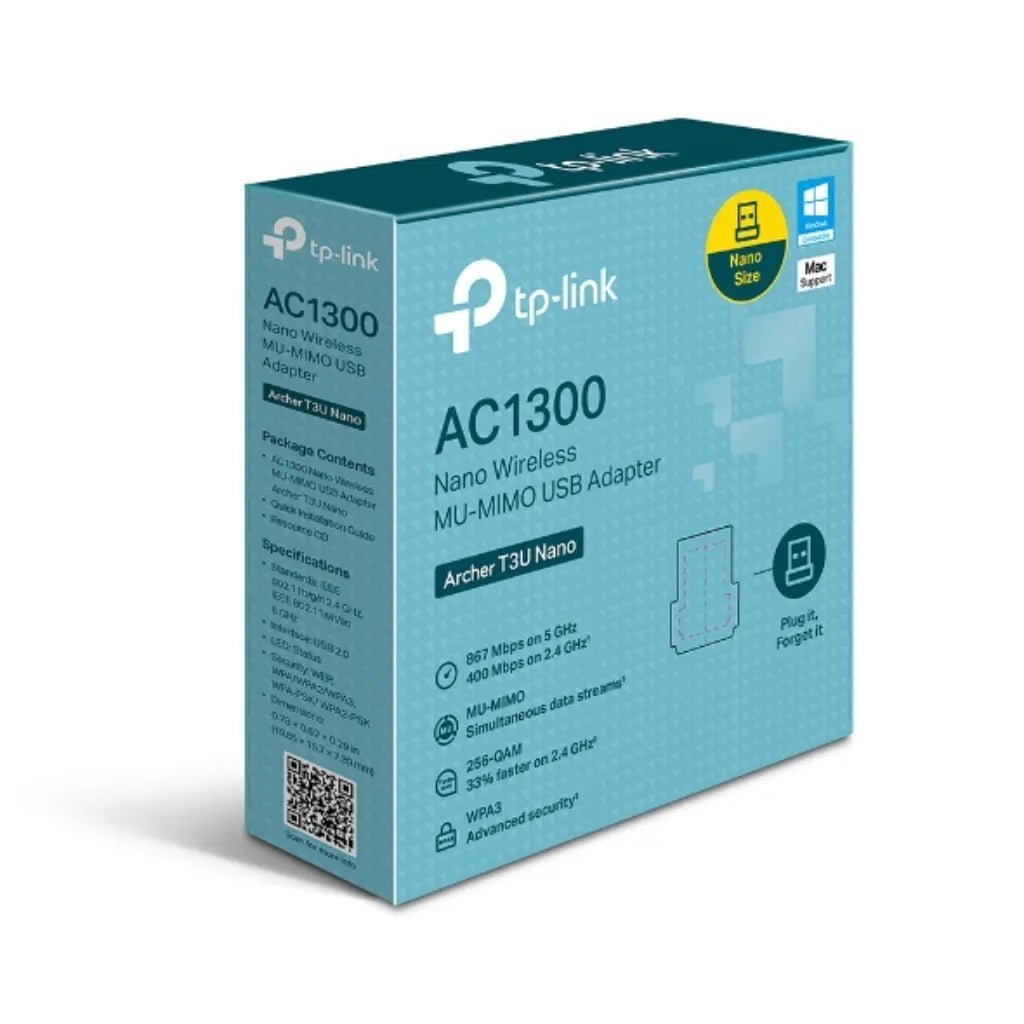 TP-Link Archer T3U Nano AC1300 Dual Band MU-MIMO USB Wi-Fi Adapter