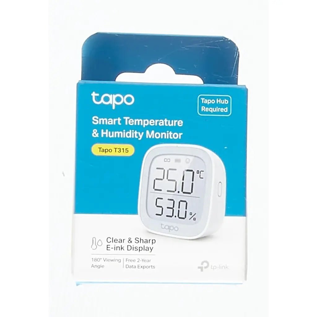 TP-Link Tapo T315 Smart Temperature and Humidity Monitor with 2.7-inch E-Ink Display and High-Accuracy Sensor TP-Link Tapo T315 Smart Temperature and Humidity Monitor with 2.7-inch E-Ink Display and High-Accuracy Sensor