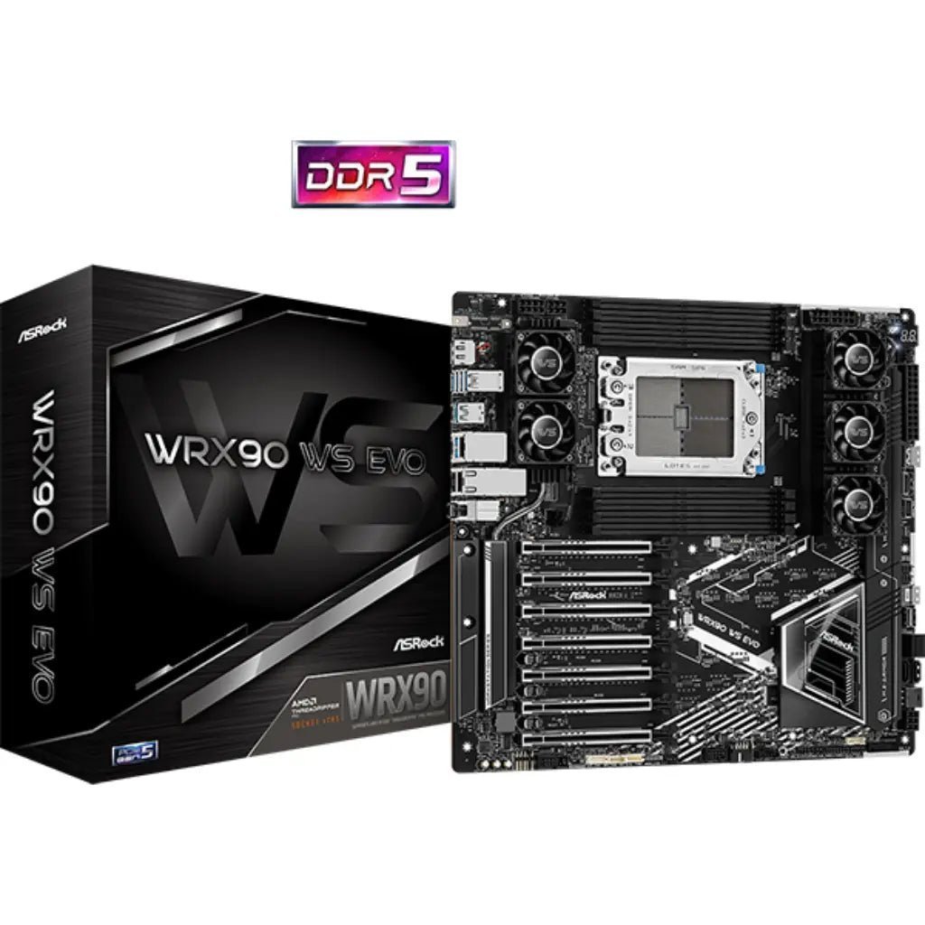 ASRock WRX90 WS EVO AMD Threadripper Pro WRX90 Chipset sTR5 EEB DDR5 ECC Workstation Motherboard ASRock WRX90 WS EVO AMD Threadripper Pro WRX90 Chipset sTR5 EEB DDR5 ECC Workstation Motherboard