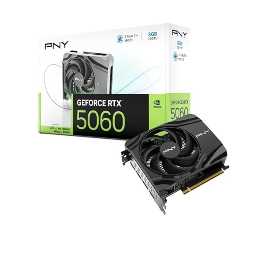 PNY GeForce RTX 5060 8GB GDDR6 Single Fan Graphics Card for Gaming and Content Creation