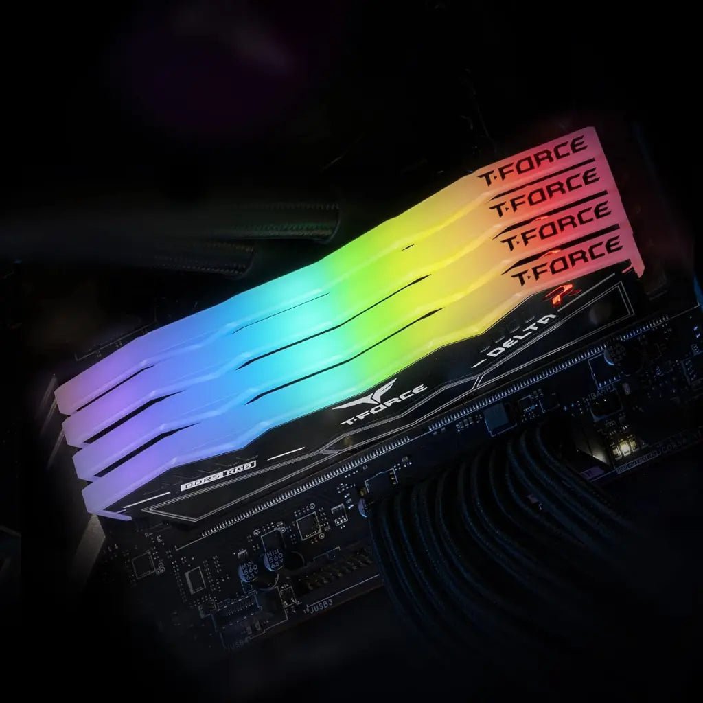 TeamGroup T-Force Delta RGB 32GB (2x16GB) DDR5 6000MHz CL38 Desktop Memory Kit - Black