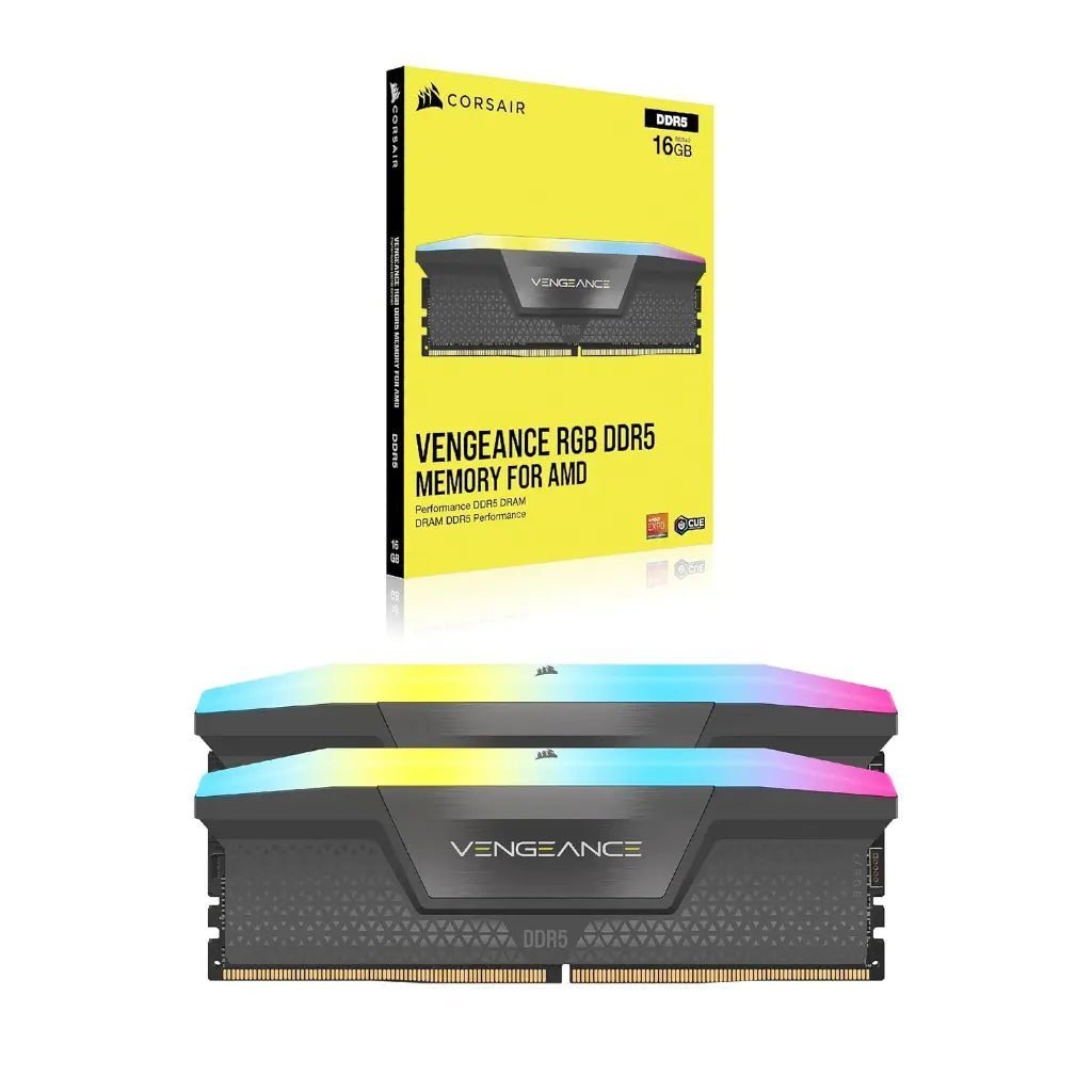 Corsair Vengeance RGB 64GB (2x32GB) DDR5 6000MHz CL30 Desktop Memory Kit - Optimized for High-Performance Gaming Corsair Vengeance RGB 64GB (2x32GB) DDR5 6000MHz CL30 Desktop Memory Kit - Optimized for High-Performance Gaming