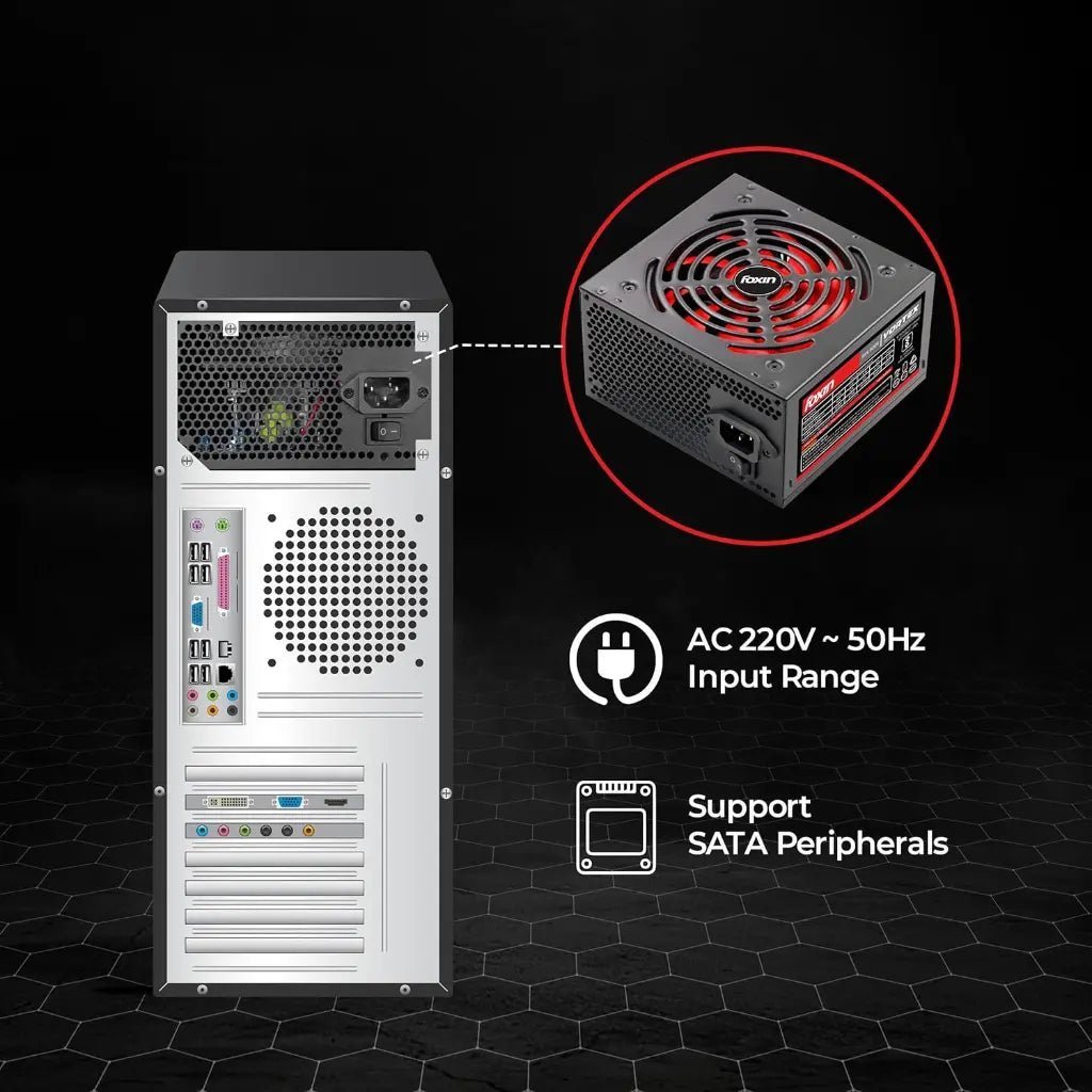 Foxin Vortex FPS-800S 350W ATX Power Supply Unit with 120mm Low-Noise Cooling Fan