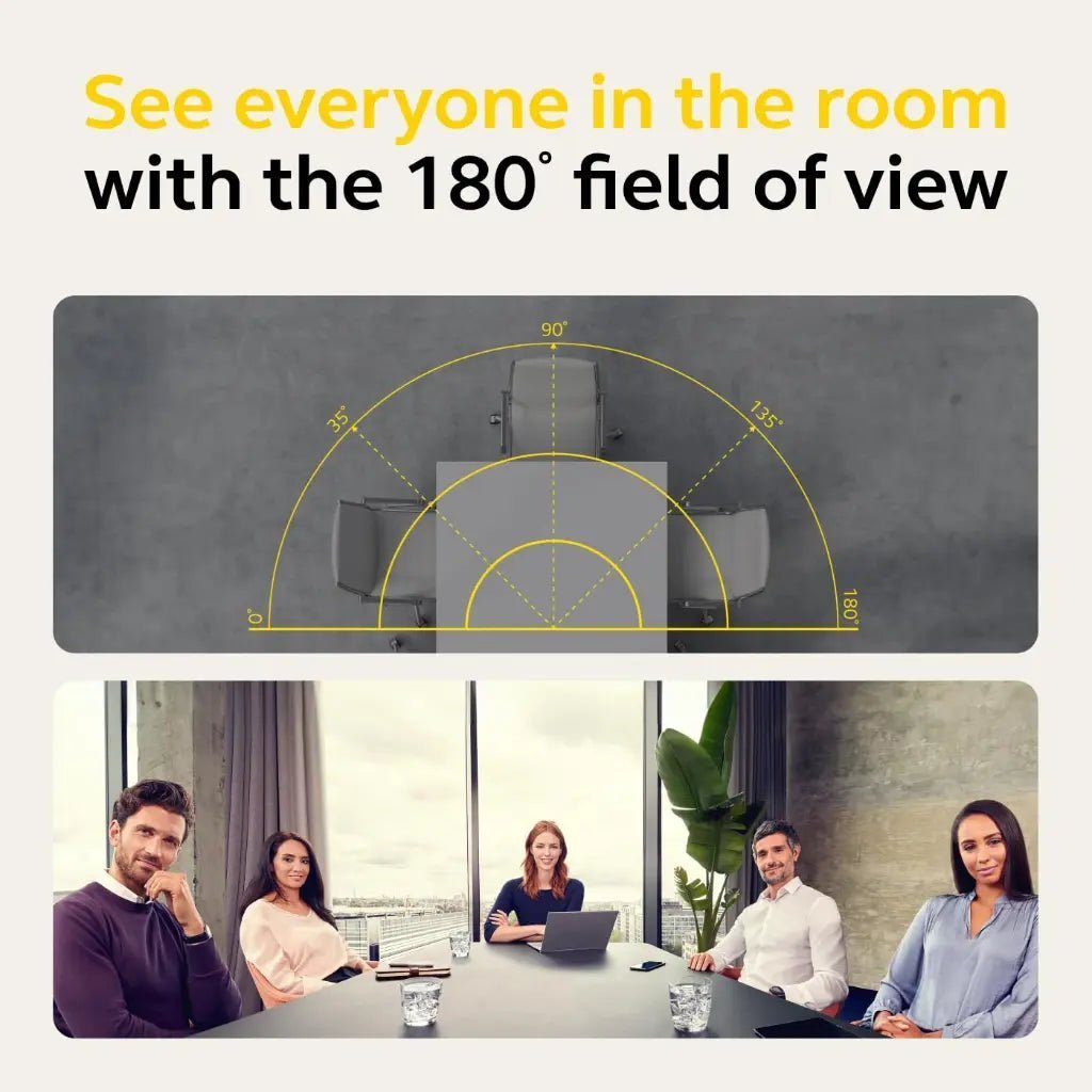 Jabra PanaCast 50 180° Panoramic 4K Intelligent Video Bar for Meeting Rooms with 13MP Triple Cameras and 8-Microphone Array