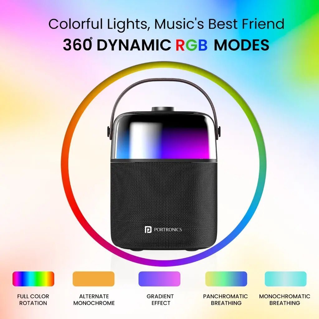 Portronics Dash 4 (POR 2036) 50W Bluetooth 5.3 Wireless Party Speaker with Karaoke Mic and RGB LED Lights