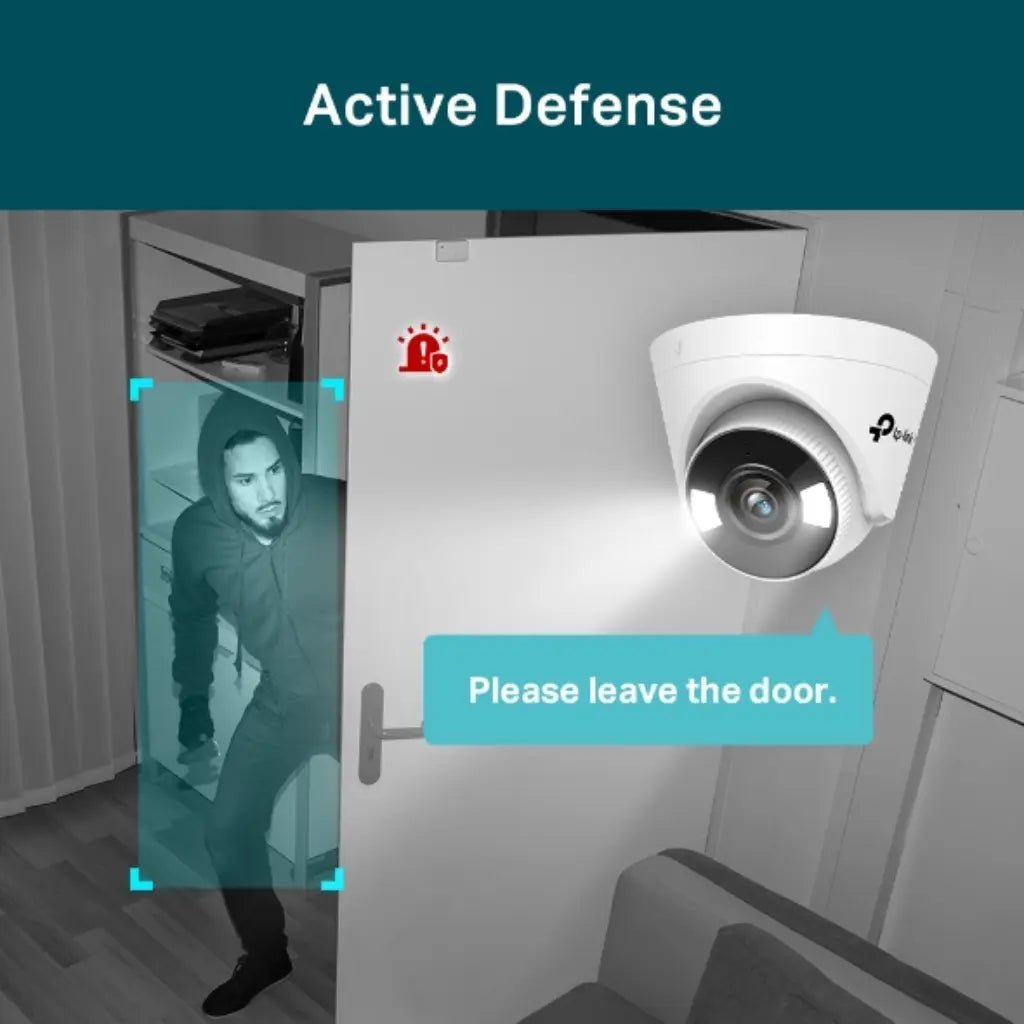 TP-Link VIGI C440 4MP Full-Color Turret Network Security Camera with H.265+ Compression and AI-Powered Human/Vehicle Detection