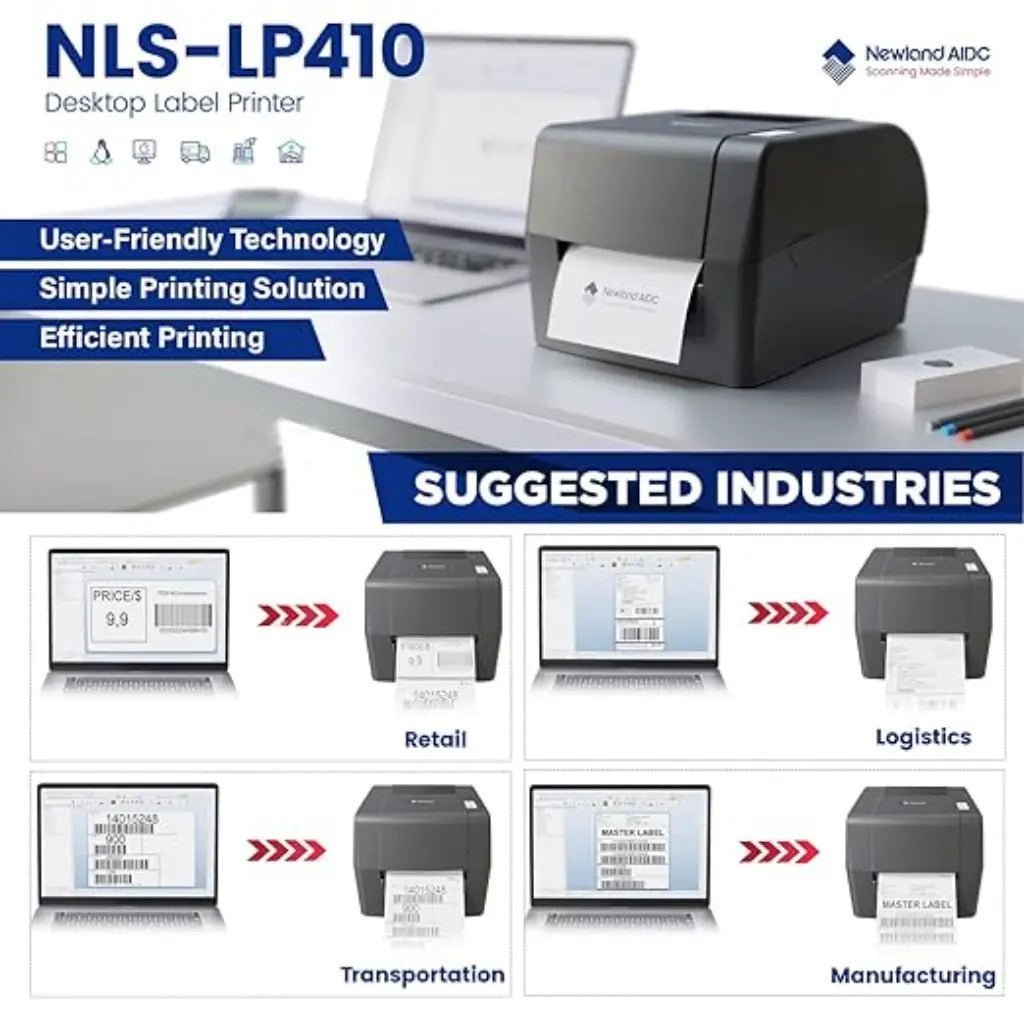 Newland NLS-LP410-IN 4-Inch Desktop Thermal Barcode and Shipping Label Printer Newland NLS-LP410-IN 4-Inch Desktop Thermal Barcode and Shipping Label Printer