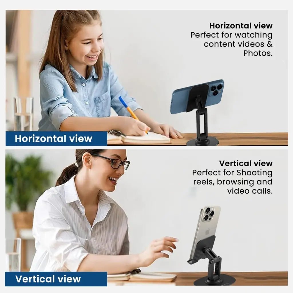 Portronics Mobot III Adjustable Mobile and Tablet Stand with 360-Degree Rotating Base Portronics Mobot III Adjustable Mobile and Tablet Stand with 360-Degree Rotating Base