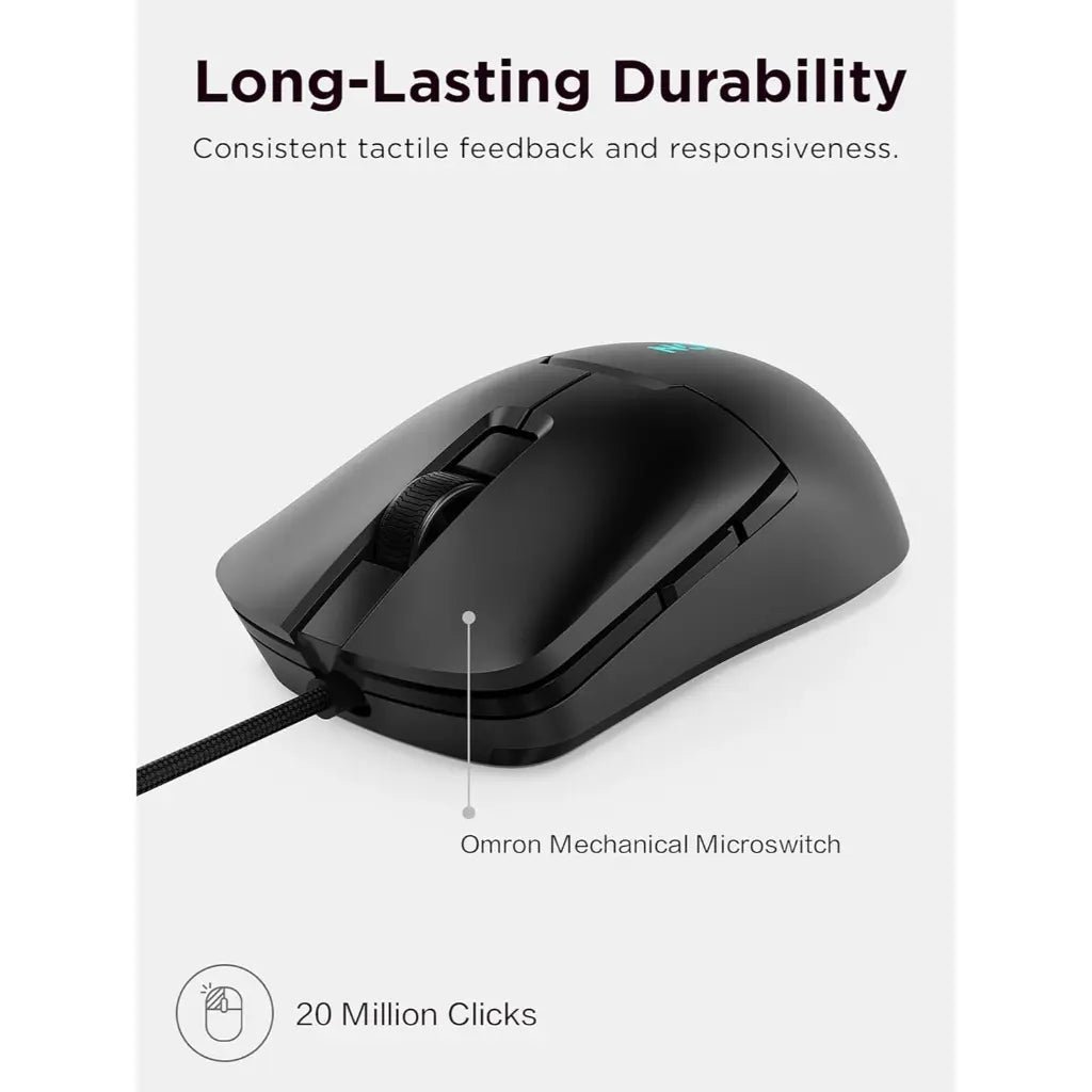 Lenovo Legion M300s Ultra-Lightweight 8000 DPI RGB Wired Gaming Mouse - Black