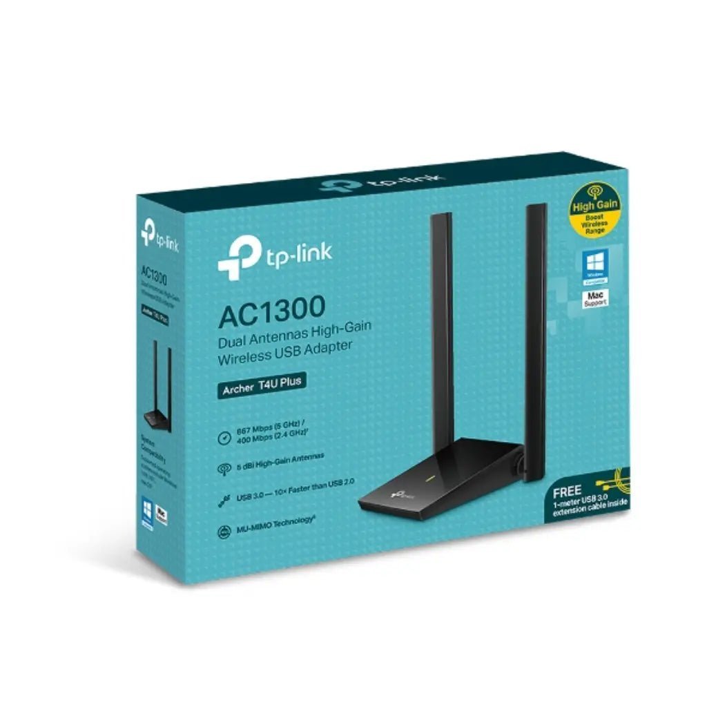 TP-Link Archer T4U Plus AC1300 High-Gain Dual Band USB 3.0 WiFi Adapter for Desktop and Laptop