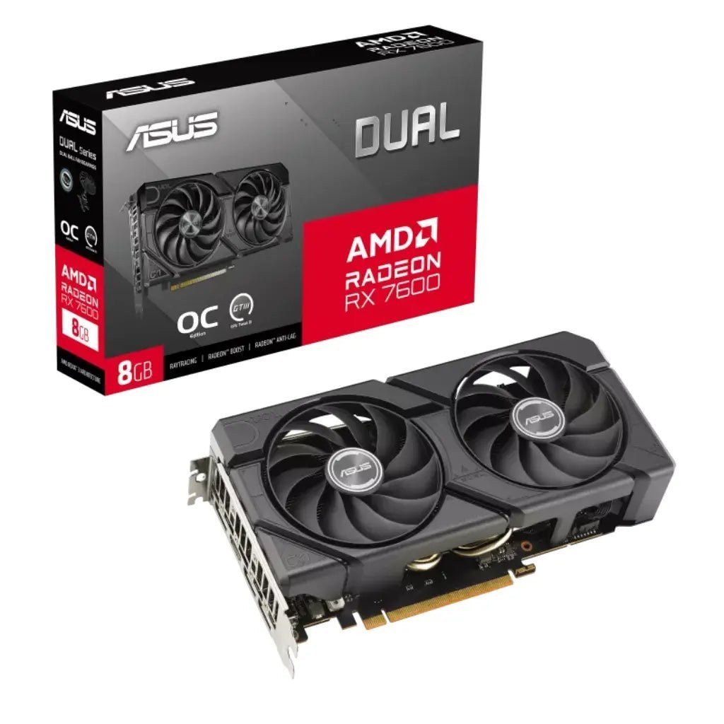 ASUS Dual Radeon RX 7600 EVO OC Edition 8GB GDDR6 Gaming Graphics Card