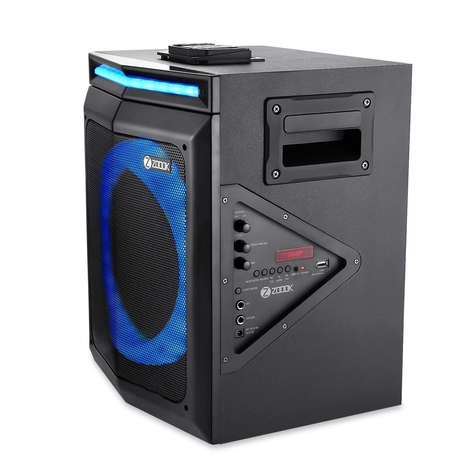 Zoook Party Rocker 100 Watts Bluetooth Party Speaker with Professional Class D Amplifier- 1 Wired & 1 Wireless Mic (Black) Zoook Party Rocker 100 Watts Bluetooth Party Speaker with Professional Class D Amplifier- 1 Wired & 1 Wireless Mic (Black)