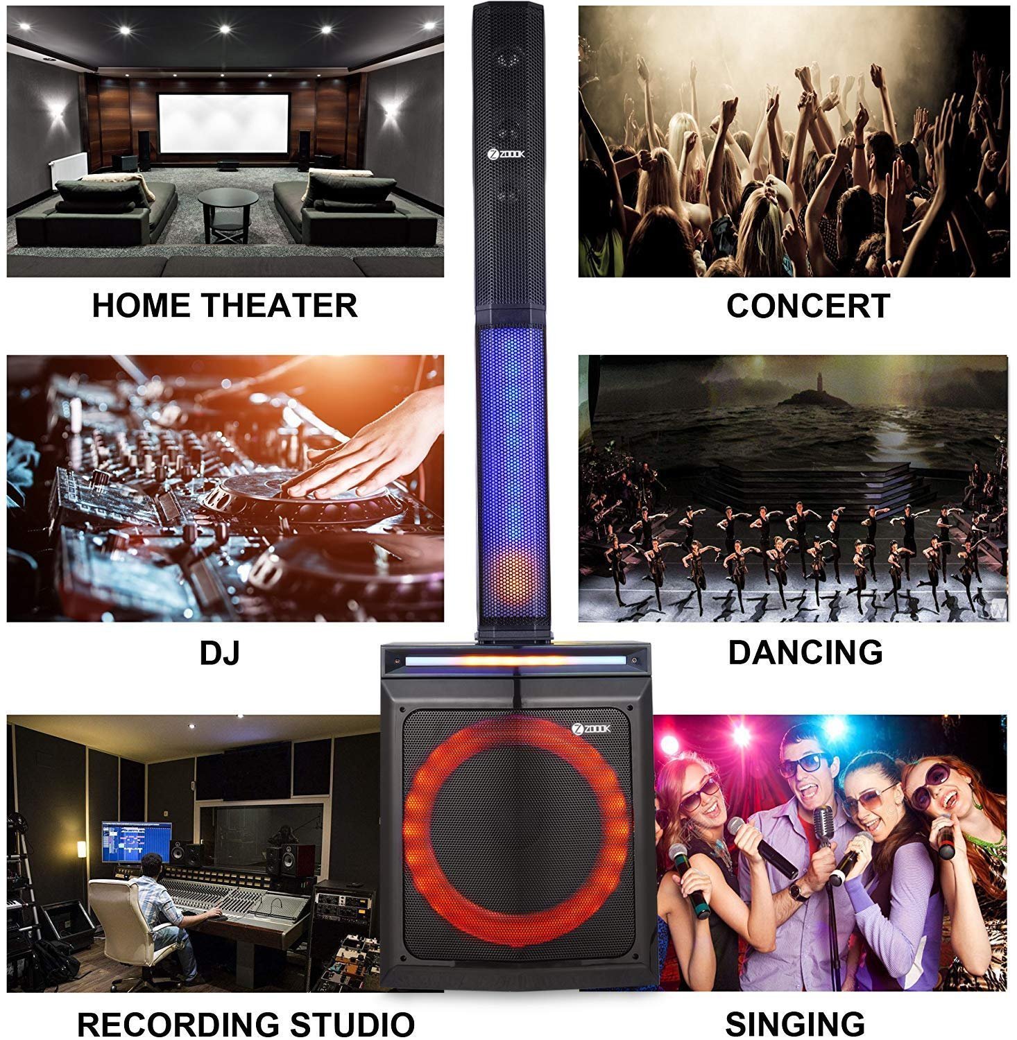 Zoook Party Rocker 100 Watts Bluetooth Party Speaker with Professional Class D Amplifier- 1 Wired & 1 Wireless Mic (Black) Zoook Party Rocker 100 Watts Bluetooth Party Speaker with Professional Class D Amplifier- 1 Wired & 1 Wireless Mic (Black)