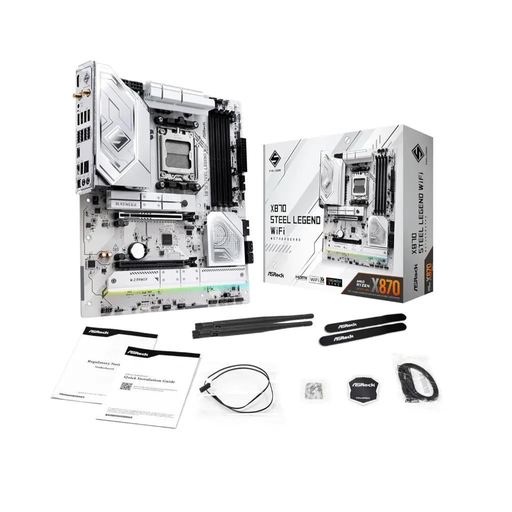 ASRock X870 Steel Legend WiFi AMD AM5 DDR5 ATX Motherboard with PCIe 5.0 Support