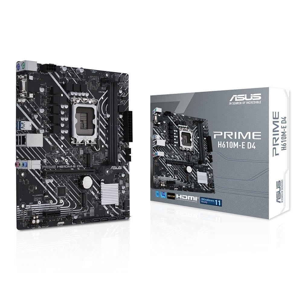 ASUS PRIME H610M-E D4 Intel H670 LGA 1700 ATX Motherboard with PCIe 4.0 and Dual M.2 Slots