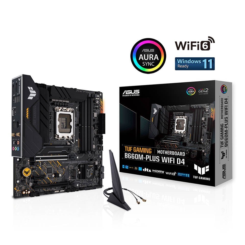 ASUS TUF Gaming B660M-Plus WIFI D4 Intel B660 LGA 1700 Micro-ATX Motherboard with PCIe 5.0 and Thunderbolt 4 Support ASUS TUF Gaming B660M-Plus WIFI D4 Intel B660 LGA 1700 Micro-ATX Motherboard with PCIe 5.0 and Thunderbolt 4 Support